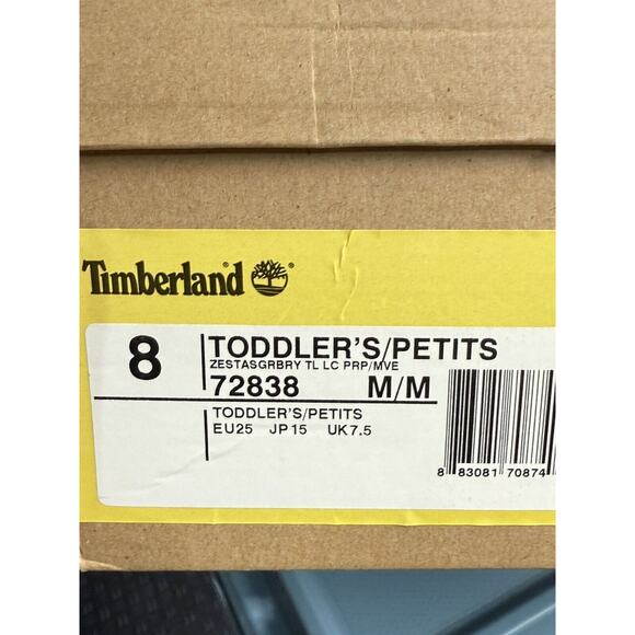 Timberland 72838 Toddlers Purple Leather Lace Up Fur Lined Boots Size 8 - Picture 8 of 8